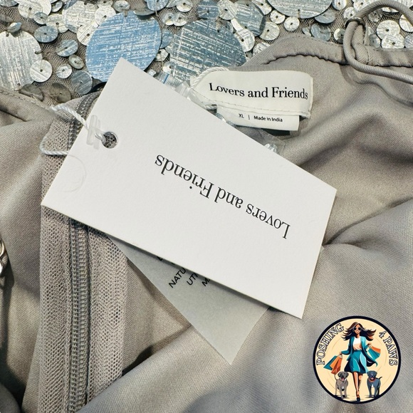 Lovers and Friends Silver Quinn Embellished Party Cocktail Mini Dress Size XL - Picture 11 of 11